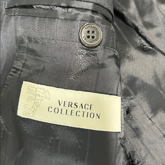 Versace Collection Men’s Pinstripe Wool Blazer Navy | EU 50 (≈ US 40R) - Picture 3 of 13